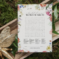Wordsearch Pressé Floral Fête des mariées Jeu