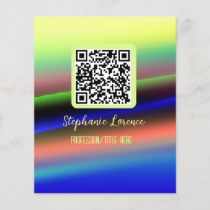 Papier Yellow blue Q R code ajouter nom profession titre