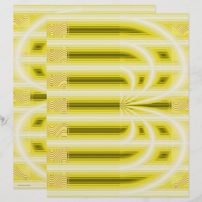 Papier Yellow Retro Cathedral Scrapbook Paper 2-Sided Pag (Devant / Derrière)