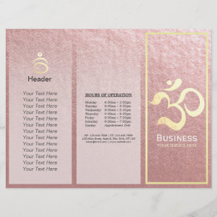 Papier Yoga Studio Méditation Instructeur OM Sign Tri-Fol