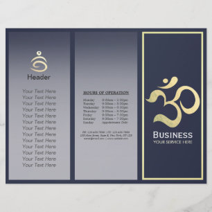 Papier Yoga Studio Méditation Instructeur OM Sign Tri-Fol