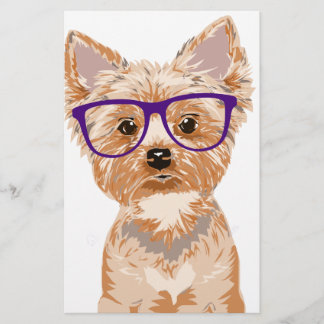Papier Yorkie porte des lunettes