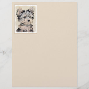 Papier Yorkshire Terrier Puppy Peinture Chien original