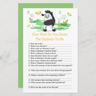 Papier Zebra Comme vous connaissez bien le baby shower
