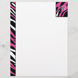 Papier Zèbre - En-tête rose et blanc