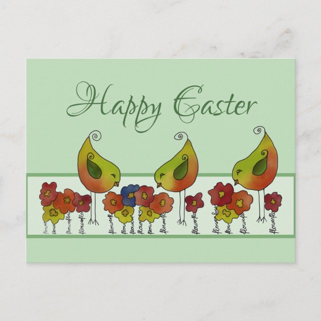 Papierfrühling Ostern Postcard (Front)