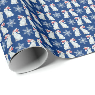 Papiers cadeaux de lapins de Noël