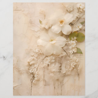 Papiers de scrapbooking Fleurs en dentelle beige S