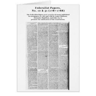 Papiers, no. 10 et no. fédéralistes 51 (1787-178