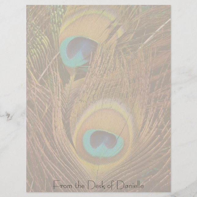 Papiers Peacock en-tête personnalisée (Devant)