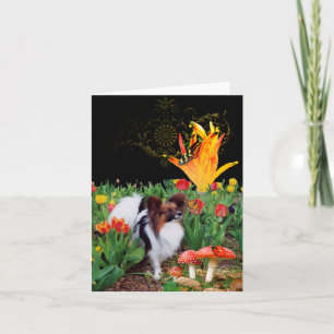 Papillion chien carte de voeux Monarch papillon