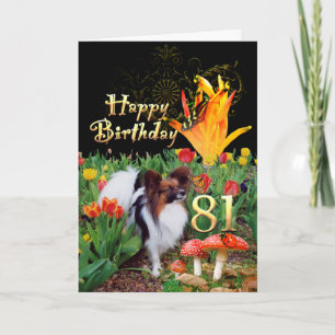 Papillion chien Happy 81 Carte Anniversaire Spécif