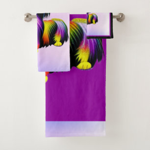 Papillion Pop Art Pastel    Bath Towel Set