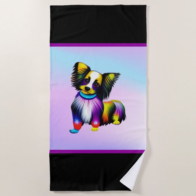 Papillion Pop Art Pastel   Beach Towel (Front)