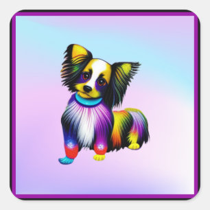 Papillion Pop Art Pastel   Square Sticker