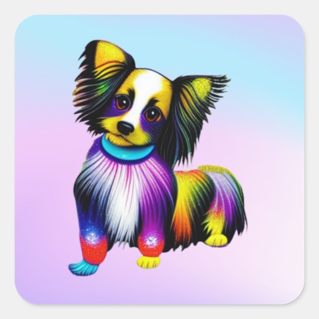 Papillion Pop Art Pastel    Square Sticker (Front)