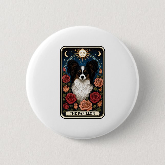 Papillon 2 Inch Round Button (Front)