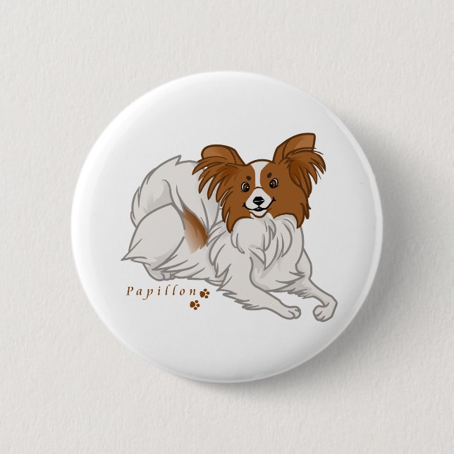 papillon 2 inch round button (Front)