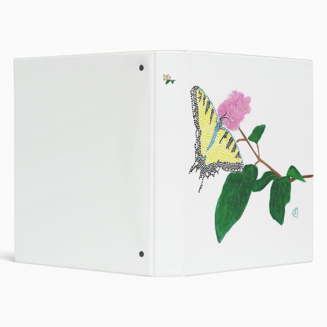 Papillon à queue jaune sur Classeur à fleurs rose (Arrière-plan)