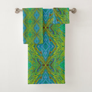 Papillon Abstrait Chartreuse et Bleu Tripant