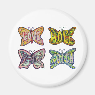 Papillon Ailes Word Art Inspiration Frigo Aimant