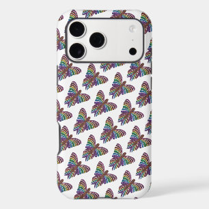 Papillon Arc-en-ciel (blanc) - Coque iPhone