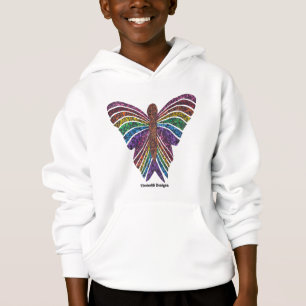 Papillon arc-en-ciel (blanc) - Sweat - shirt à cap
