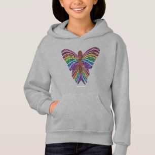 Papillon Arc-en-Ciel (vif) - Sweat à Capuche Fille