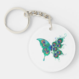 Papillon aux plumes de paon vert