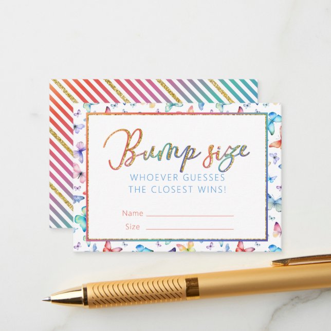 Papillon Belly Bump Guards Cartes de jeu (Devant/Arrière en situation)