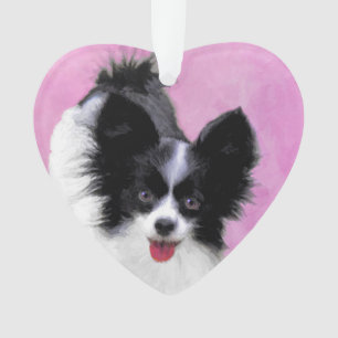 Papillon (blanc et noir) Peinture - Chien Art