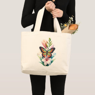 Papillon blanc Fleur design Sac