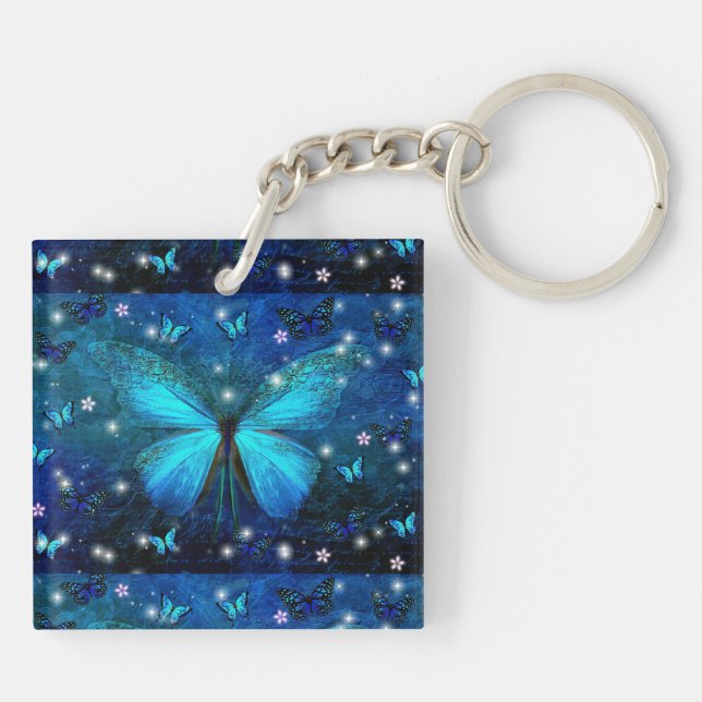 Papillon bleu élégant (Dos)