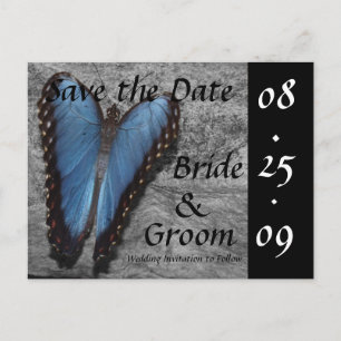 Papillon bleu Enregistrer la date Cartes postales