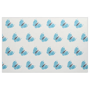 Papillon bleu et noir abstrait en tissu volant