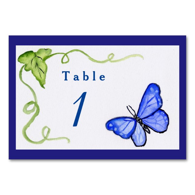 Papillon bleu Jardin Numéro personnalisé Cartes de (Devant)