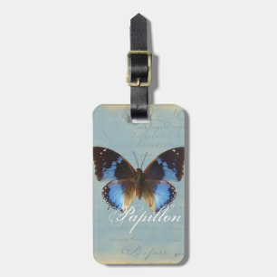 Papillon bleu luggage tag