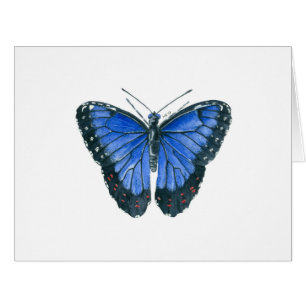 Papillon bleu Morpho aquarelle peinture