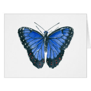 Papillon bleu Morpho aquarelle peinture