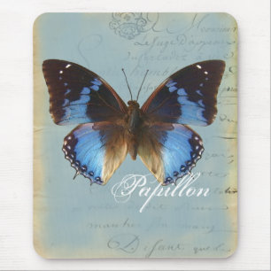 Papillon bleu mouse pad