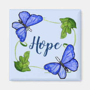 Papillon Bleu Personnalisé Avec Aimant Vins