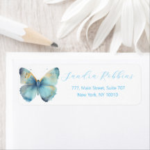 Papillon bleu romantique