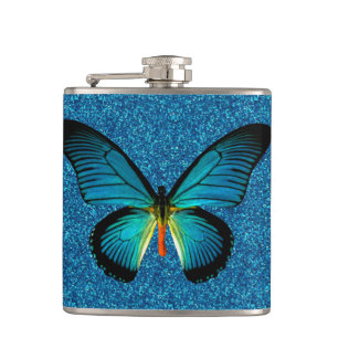 Papillon Bleu Sur Flacon Parties scintillant Bleu