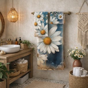 Papillon Bleu Vintage et Marguerites Maison de C