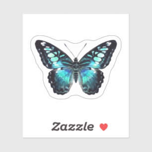 Papillon Blue Clipper Autocollant Aquarelle