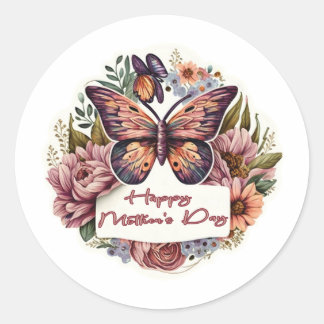 Papillon Boho Happy Mère's Day stickers