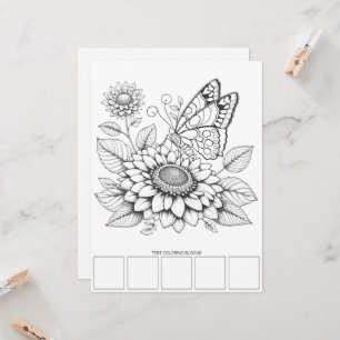 Papillon - Carte de coloriage pour adultes Thérapi