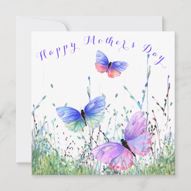 Papillon Carte de la fête des mères Papillons vola (Devant)