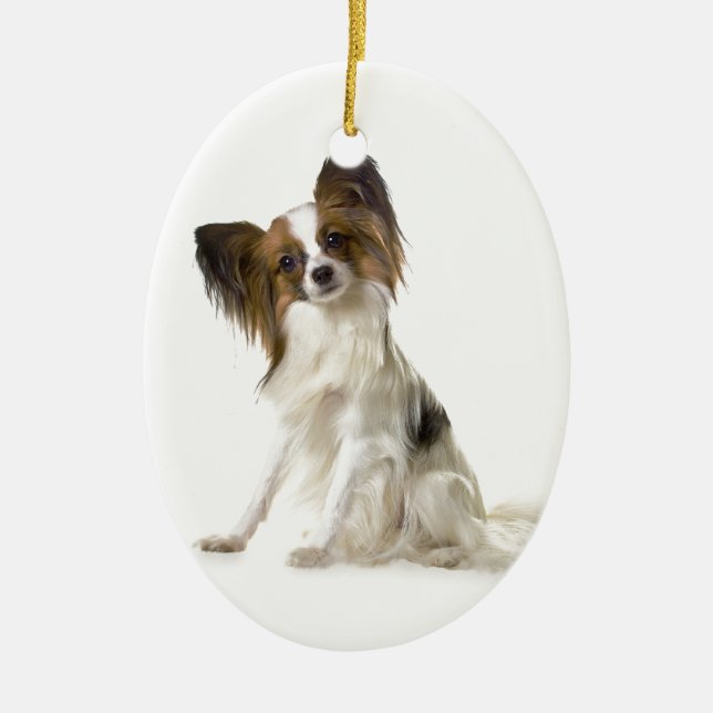 Papillon Ceramic Ornament (Front)