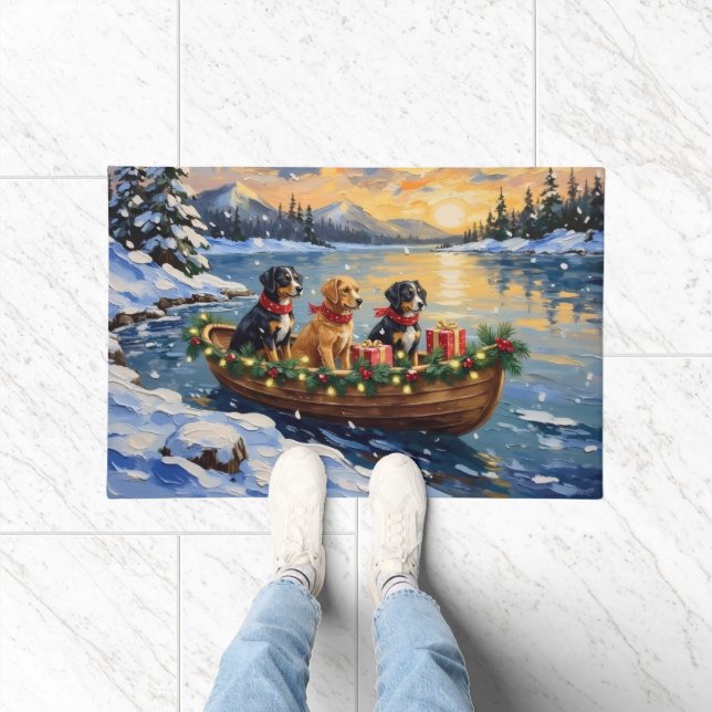 Papillon Christmas Boat Holiday Doormat (Indoor)